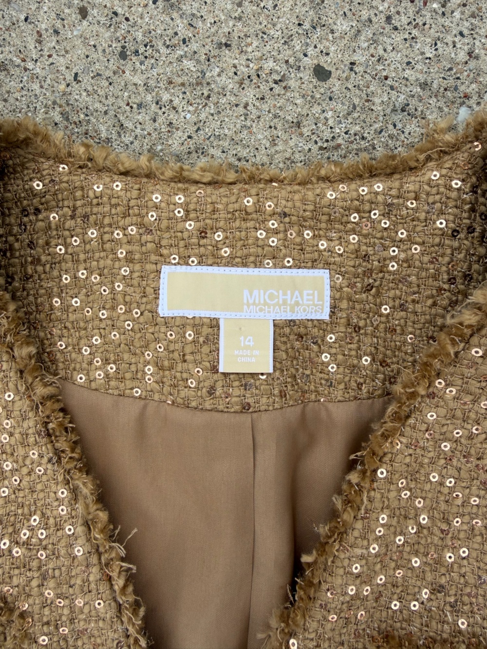 Michael Kors Camel Tweed Pocket Blazer - Picture 2 of 2